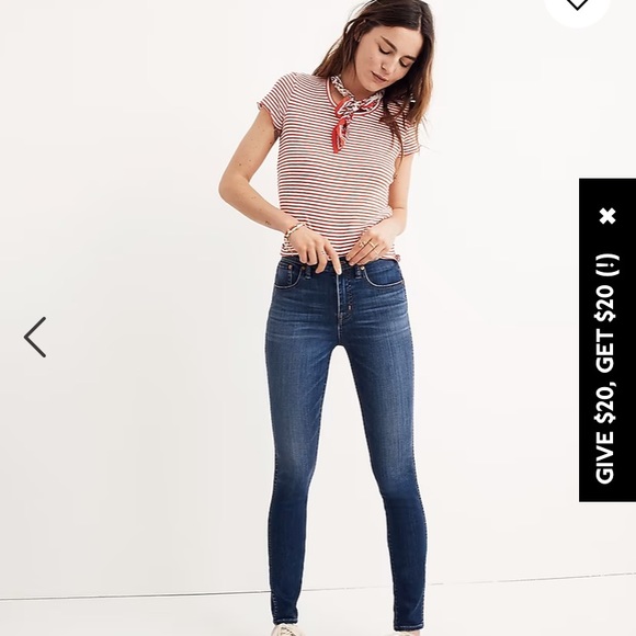 Madewell Denim - 10" High-Rise Skinny Jeans in Danny Wash: TENCEL™ Denim Edition